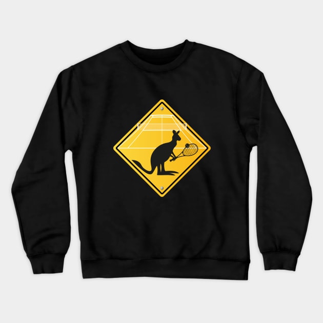 tennis Kangaroo player play in australien signal Crewneck Sweatshirt by mdmdesign